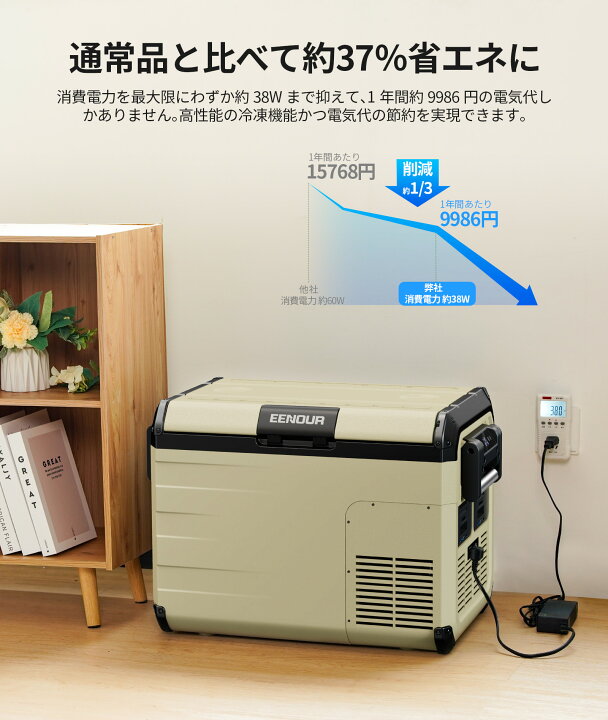 楽天市場】【本体+バッテリー】EENOUR 35L /45Lポータブル冷蔵庫 