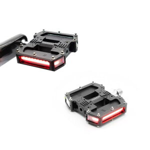 REDSHIFT ARCLIGHT PRO Flat Bicycle Pedals with LED Lights, Auto On-Off, 36+ hr Battery, USB Rechargeable, Weatherproof, Flat Al