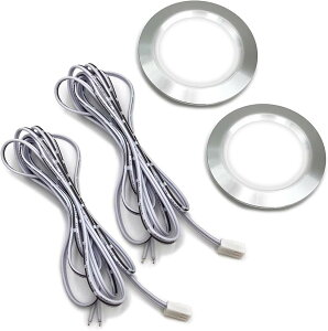�G�X�l�b�g DC 12V 3W ���^ LED �_�E�� ���C�g ���F 6500K 55mm �O�� 68mm ���� 14mm �P�[�u�� 2m �d�� (2��)