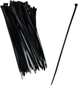 互換品ナイロンバンド 結束アイテム 100本セット 自動ロック式 耐候性 ケーブルタイ 配管 電線 固定 整理整頓