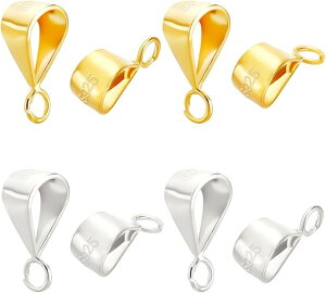 バチカン 8個/箱 925純銀製 ピンチベール ペンダントパーツ ネックレス 留め具 接続金具 チャーム アクセサリートップ 手芸用品 ジュエリー用