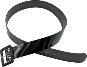 ポリス レディース コスプレ用ベルト ブラック 幅広 エナメルベルト 警官ベルト 小物 太め 合皮