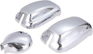 互換品ブルーテック キャンター ミラーカバー 3点 セット メッキ 三菱 ふそう 平成22年11月〜 アンダ ーミラー カバー付き 汎用 社外品 外装 用品 トラック カスタム パーツ