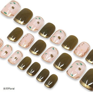 ネイルチップ ショート つけ爪 華やか 可憐 女性 デザートRose Caramel椿 抹茶Floral Iceblue椿 紫真珠Camellia