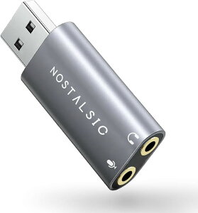 USB �I�[�f�B�I �ϊ��A�_�v�^ USB2.0 to 3.5mm �O�t�� �T�E���h�J�[�h DAC���� 24bit/96KHz�Ή� ���}���^�C�v 3�� TRS��p �C���z�� PS4 ���K�p Windows/Mac (�V���o�[)
