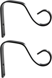 ハンギングフック アイアンフック プランターハンガー 2個入り 5.2インチ 13.2cm 錆びにくい 丈夫 フラワーバスケット ランタン 植物 風鈴 鉄製