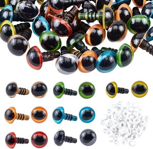 さし目 ぬいぐるみ目 動物 人形 7色 10mm セーフティアイ 70個 ウォッシャー付き