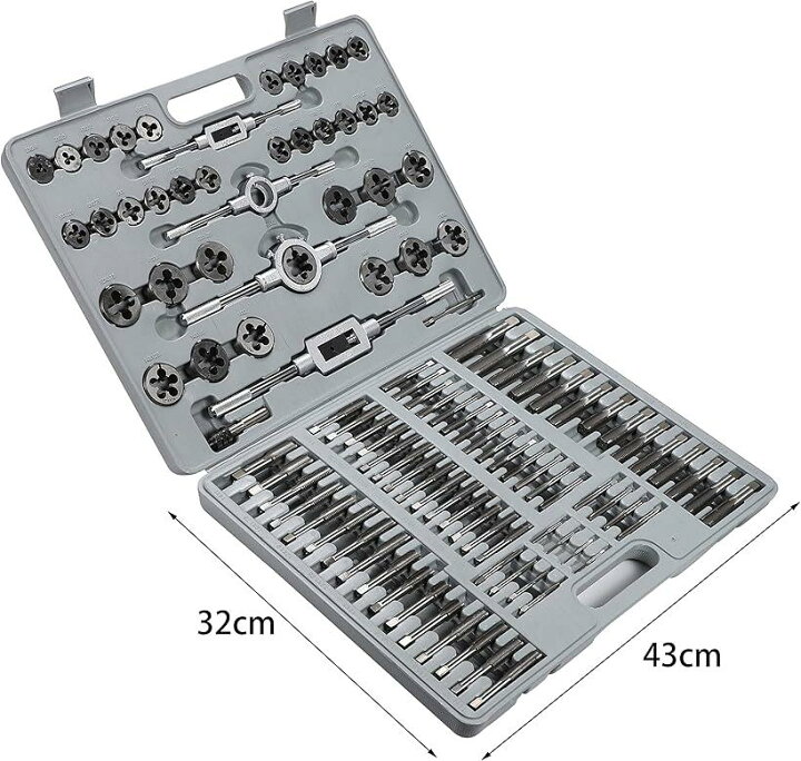 楽天市場】タップダイス セット 110pcs M2-M18 ねじ切り 工具 T型 