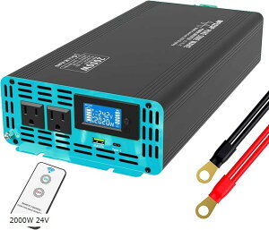 【楽天ランキング1位入賞】インバーター リモコン付き USBおよびType C充電伝送インターフェース LCD液晶ディスプレイ 1000W 24V 1500W 1000W 12V