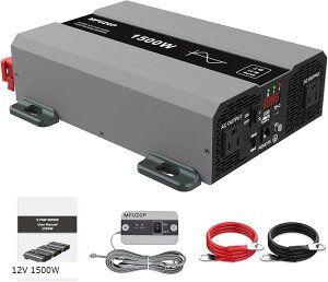 インバーター 正弦波 12V 1500W 最大 3000W DC 直流をAC100V 交流 50HZ 60HZ切替 ACコンセントx2 USBポートx 有線リモコン遠隔操作 地震停電 車中泊 12V 1500W
