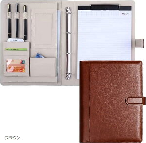 �N���b�v�{�[�h A4 ��܂� PU ���U�[ �o�C���_�[ ���@�\ �t�H���_�[ �u���E�� �l�C�r�[�u���[ �u���b�N �z�b�g�s���N