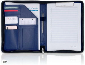 クリップ ファイル ボード PUレザー 多機能 フォルダー オーガナイザー OF273 茶色 黒色 紺色