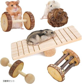 【楽天ランキング1位入賞】ハムスター 小動物用 おもちゃ 噛む 玩具 木製 かじり木 5種類セット