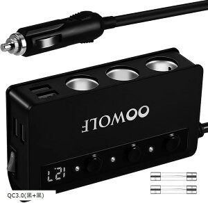 VK[\Pbg 3A 4|[gt USB[d ő180W X}[gIC Quick Charge 3.0  12-24VԑΉ ւq[Y2t QC3.0 + QC3.0(+D)