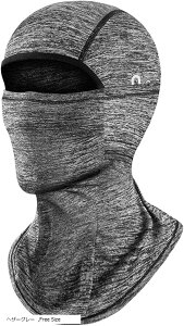 【楽天ランキング1位入賞】フェイスマスク 夏用 バラクラバ メンズ フェイスカバー 自転車 ロードバイク ヘルメットインナー 眼鏡穴 光反射材付き ダークグレー Free Size