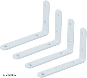 棚受け 金具 4本セット L型 DIY オリジナル 飾り棚 壁固定 シェルフ 黒 145x110 白 145x110 白 195x140 黒 195x140 白 242x152 黒 黒 145x110