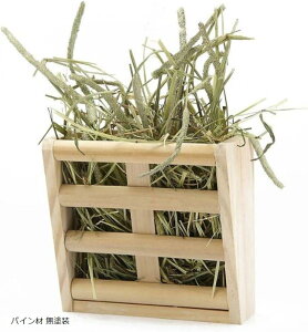 チンチラ 干し草ラック ウサギフードディスペンサー パイン材 無塗装 パイン材 無塗装