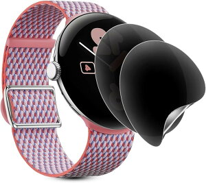 2���Z�b�gGoogle Pixel Watch 3 202445mm�p �`�����h�~�t�B�����_�炩��TPU�f�� 24���Ԏ����C���Z�p�O�[�O���s�N�Z��Watch3 �Ή� �����ߗ� �\��t���ȒP (VEV-VNB-0711)