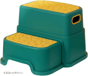 踏み台 子供 ステップ台 2段 取り外し可能 キッズ 多機能 滑り止め 補助便座 トイレ 洗面所 ラーニングタワー キッズステップ 洗面化粧台 台所 step イエローxグリーン