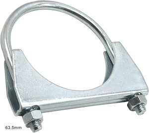 互換品マフラークランプ U字 汎用 ステンレス エキゾーストクランプ 排気クランプ マフラーバンド ボルト YM-265-MU 63.5mm 51mm 60mm