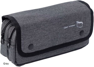 ペンケース 筆箱 化粧ポーチ ペンポーチ ツールケース 大容量 事務用品 3層収納 Blue Gray Black