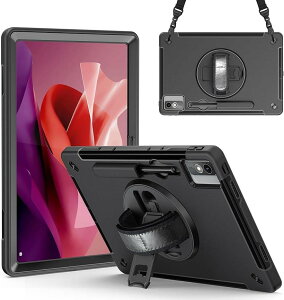 Lenovo Tab P12 �P�[�X �ϏՌ� | �y�����[ 360°��]�X�^���h �n���h�X�g���b�v �V�����_�[�X�g���b�v 12.7�C���` ZACH0002JP�S�ʕی�P�[�X