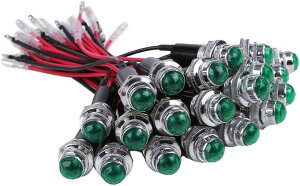 24V LED �p�C���b�g �����v �_�C���J�b�g 20�Z�b�g 16mm 16�� �C���W�P�[�^�[ ���C�g �V�O�i�� �J�X�^�� �p�[�c �ėp�i (�O���[��)