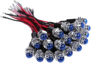 24V LED �p�C���b�g �����v �_�C���J�b�g 20�Z�b�g 16mm 16�� �C���W�P�[�^�[ ���C�g �V�O�i�� �J�X�^�� �p�[�c �ėp�i (�u���[)