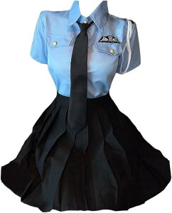 ポリス コスチューム 3点セット 警察官 コスプレ ミニスカポリス ハロウィン 仮装 衣装 半袖 婦警 制服
