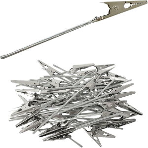 MONOSTORE ペインティングクリップ プラモデル フィギュア 塗装ブース ワイヤー ワニ口クリップ スタンド 模型 メモスタンド 塗装棒 50本