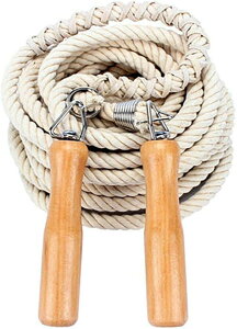 大縄跳び 団体 スポーツ 長縄跳び 競技 練習用 木柄 大繩 なわとび 5m