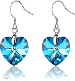 C HLOEOS ピアス レディース 人気 華奢 ハート フックピアス 元素採用 揺れる シルバー925純銀 ロングピアス 金属アレルギー対応ギフトBOX付き ピンク パープル オーロラホワイト ブルー