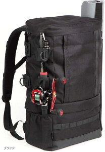 釣り リュック 防水 バッグ フィッシング 自転車 バイク スクエア アウトドア 黒 ブラック