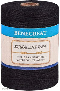 200m 線径2mm 麻紐 コード 3プライ エコ 耐用 ジュエリー作り 室内装飾 工芸素材 クラフト糸 黒色 ブラック