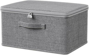 鍵付き 収納ボックス 鍵付きボックス 衣類ケース 蓋付き収納 ダイヤル錠 折りたたみ Mサイズ Lサイズ Sサイズ