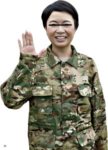 迷彩服 戦闘服 自衛隊服 上下セット かつら付 アーミー服 ハロウィン コスプレ M L XL