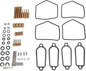 互換品ホンダ 用 CB400F キャブレター リペアキット ノズル付き フロート チャンバー ガソリン 漏れ クリーニング メンテナンス パーツ 社外品 4組セット