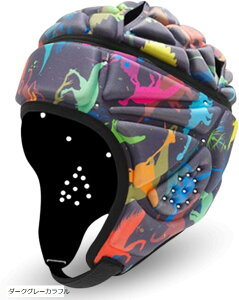 ラグビー ヘッドキャップ ヘッドギア 成人用 メンズ/レディース 男女兼用 頭保護 ラグビー用 プロテクター 頭部保護 ヘッドガード ダークグレーカラフル ネイビー/ホワイト/ピンク ブラック