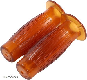 互換品nakira バイク グリップ 原付 ハンドル 樽型 22.2mm 左右セット ラバーI型 ブラウン ブラック レッド クリアブラウン