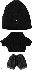 ぬい服-ぬいぐるみ-服-20cm ニット帽-セーター-ズボン 人形 スニーカー 白 D A B C スニーカー 黒 スニーカー(白)