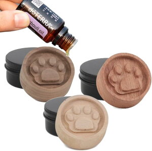 アロマディフューザー 水なし アロマストーン ウッド ポット 車 木製 猫3種