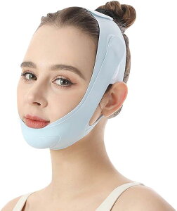 小顔ベルト フェイスベルト 小顔マスク 小顔バンド サウナマスク 肌感覚顔用ベルト Vライン 男女兼用 ブルー