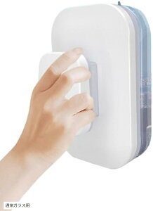 窓掃除 ガラス ワイパー 両面 安全ロープ付き 落下防止 高層 マグネット式 ホワイト 薄いガラス用