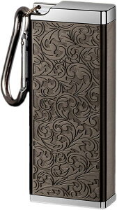 携帯灰皿 たばこケース カラビナ付 小物入れ フタ付き 88g シルバー