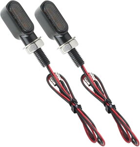 互換品 バイク ウインカー LED ウィンカー オートバイ 小型 高視認 高輝度 安全 8M スモーク アンバー 汎用 12V 防水 原付 スクーター スポーツバイク フロント リア 3発x2個 3発x2個