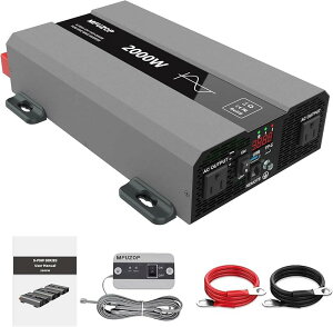 yyVLO1ʓ܁zCo[^[ 2000W g 12V DC 110V AC uԏó[N4000W J[Co[^[ RZgx2 USB\Pbgx1 TypeC pt@x2 zd