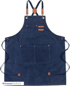 ワークエプロン 撥水 メンズ レディース 帆布 厚手 ポケット 作業エプロン アウトドア DIY 撥水outdoorブラウン 撥水workingブラック 撥水casualインディゴ
