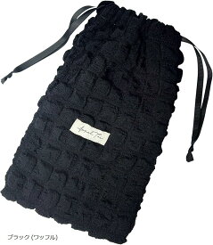 【楽天ランキング1位入賞】ペンライトポーチ 可愛い 推し活 大きめ 巾着 ケース 持ち運び 入れ ファスナーポケット付 収納 ラメ入り ちいかわ コンサート ライブ R82 ブラック ワッフル ブラック (ワッフル)