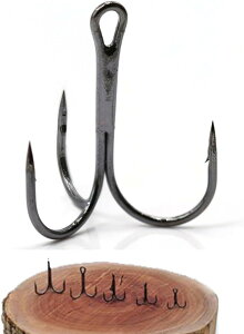 互換品 トレブルフック トリプルフック ニッケルメッキ ブラック ジギング メタルジグ 炭素鋼 アジング ショアジギング #6 針幅7.0mm #8 針幅5.2mm #10 針幅4.8mm #2 25 #6(針幅7.0mm)