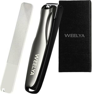 爪切り ツメキリ 爪きり カーブ刃 つめきり つめ切り 曲線刃 ネイルクリッパー 手足両用 爪やすり付き キャッチャーケース付き ステンレス製 ネイル用品 飛び散り防止 L